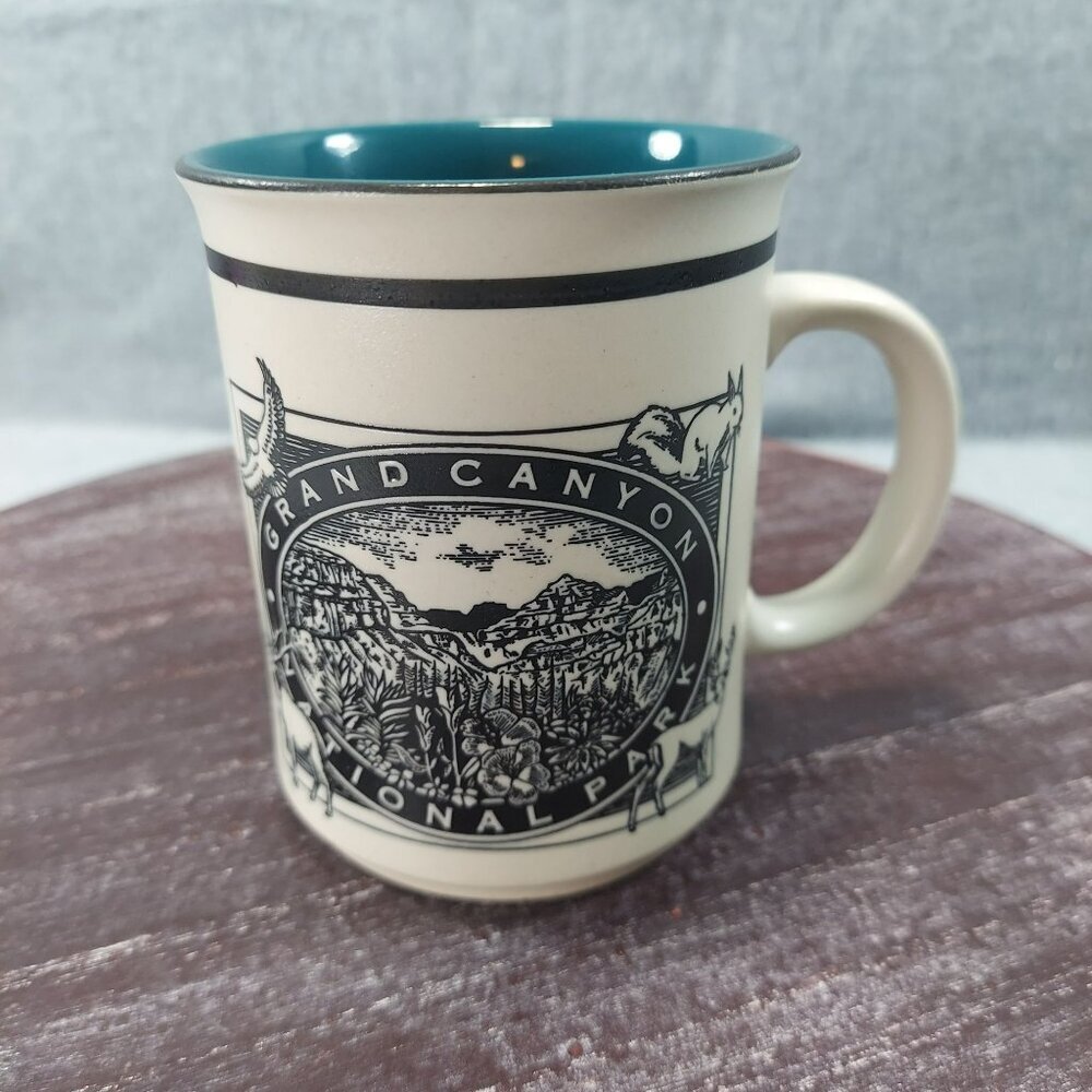 Grand Canyon National Park Ceramic Mug With Teal Interior & Scenic Design